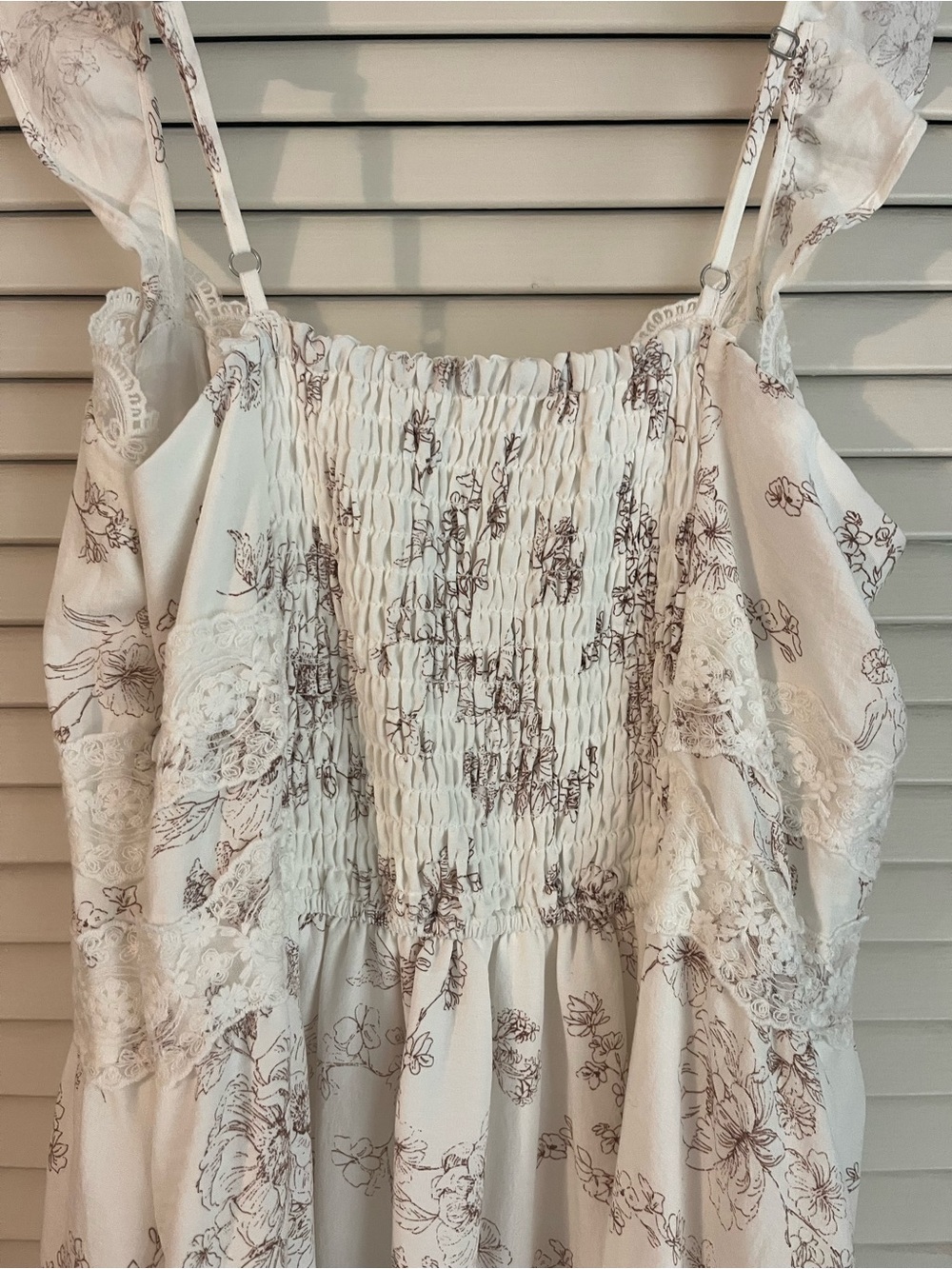 Altar'd State Stella Ivory Floral Lace Tiered Midi Dress - Picture 11 of 14